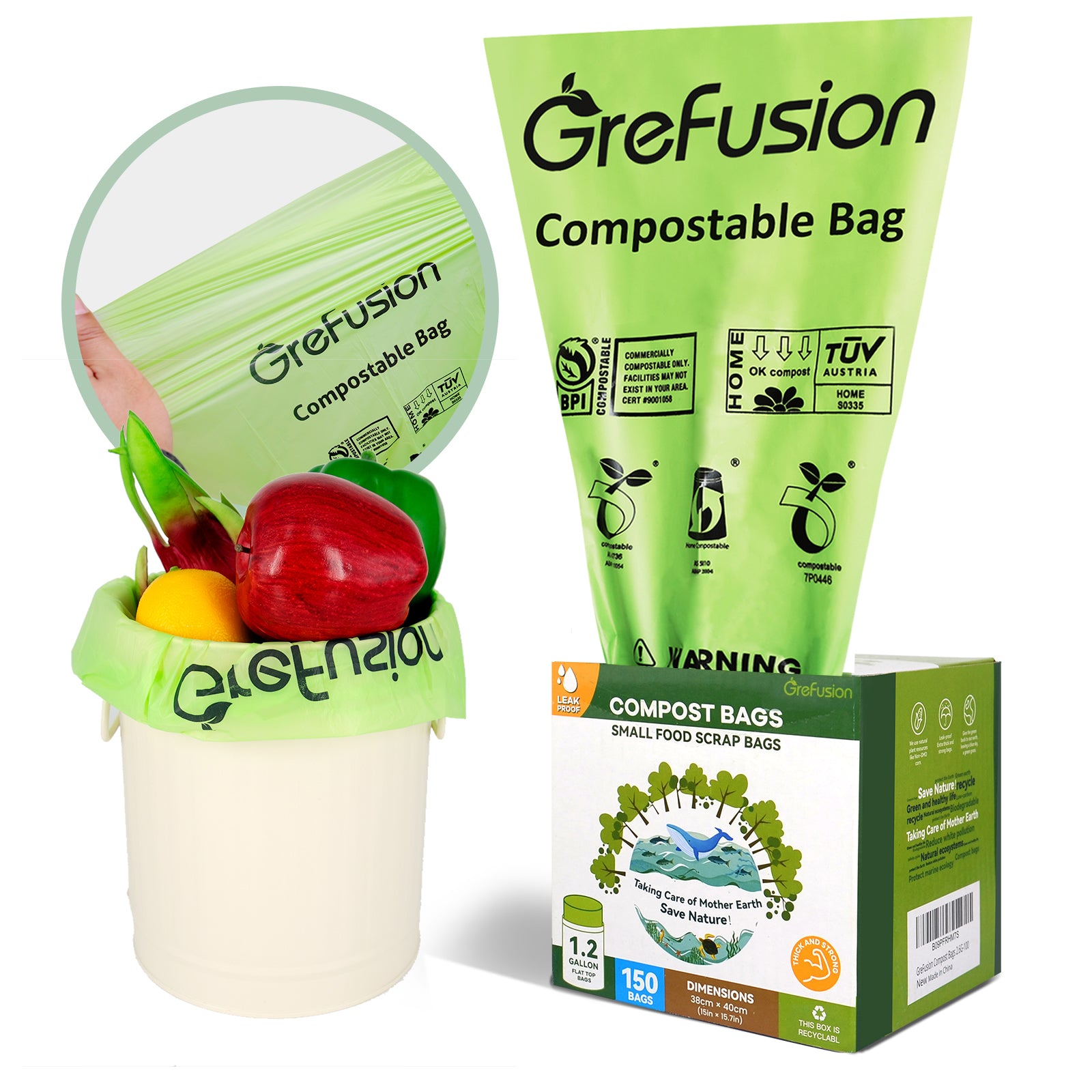 Compostable and Biodegradable Kitchen Gallon 125/150Count
