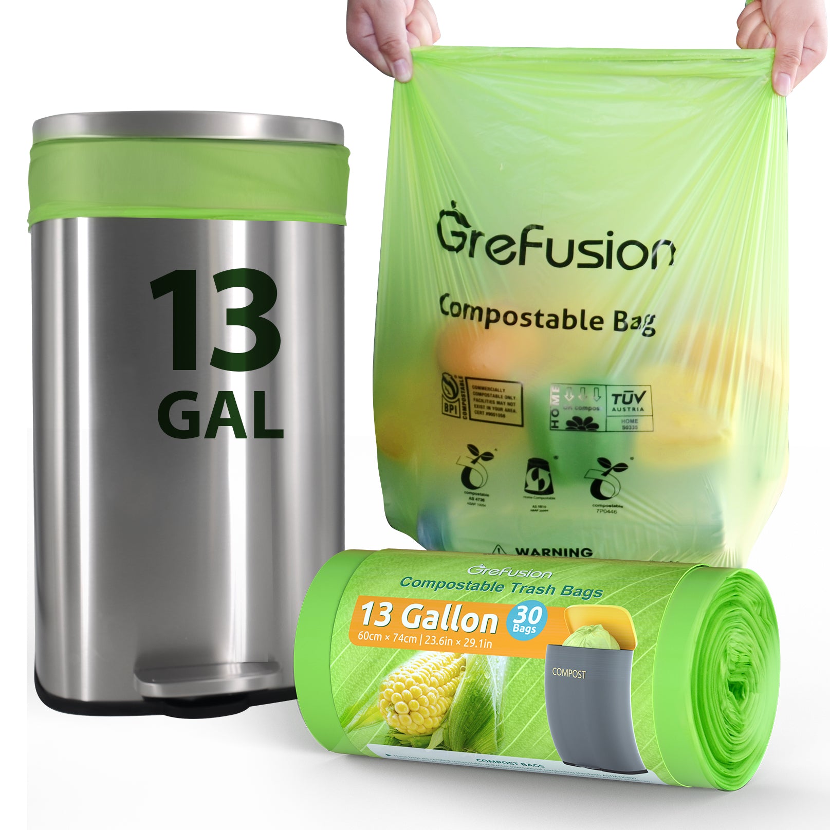 13 Gallon biodegradable plastic bags