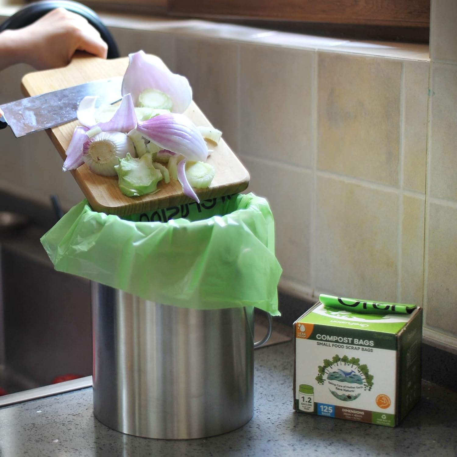 1.2 Gallon biodegradable dustbin bags