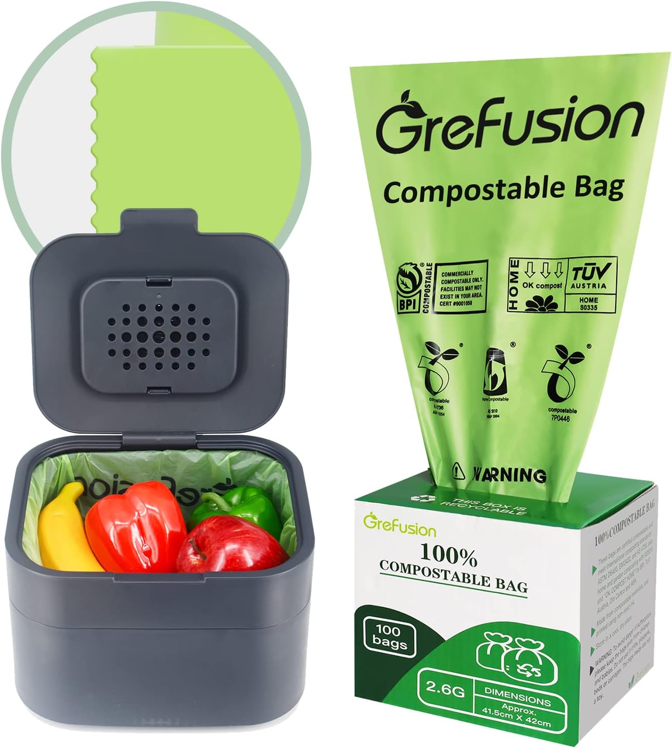 2.6 Gallon biodegradable trash bags