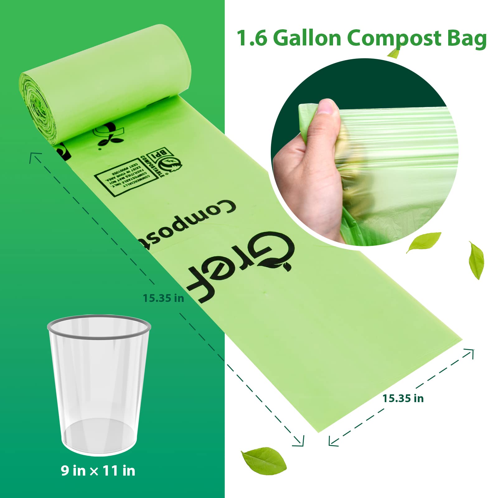 13 Gallon biodegradable plastic bags