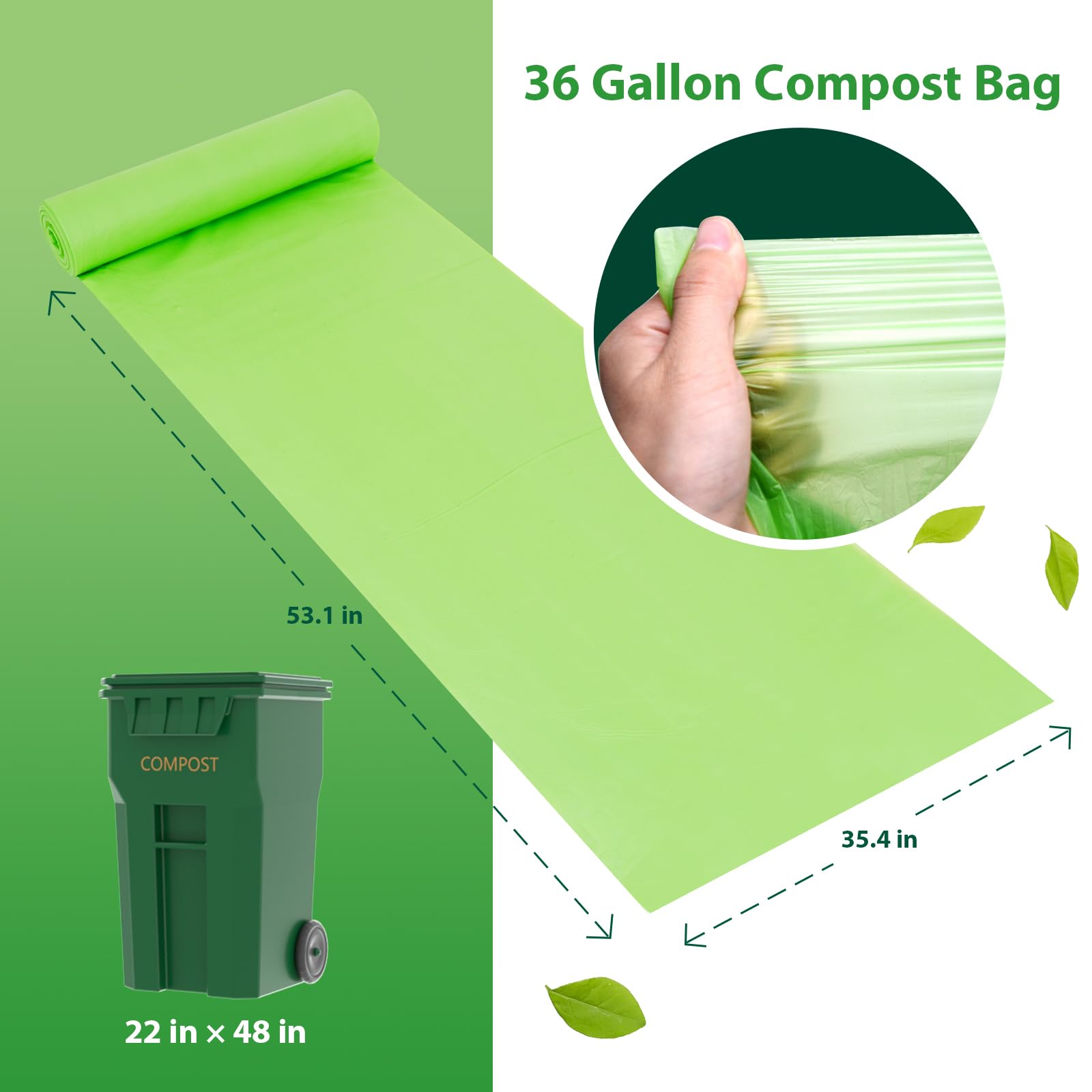 36 Gallon Compostable Lawn & Leaf Waste Bags | Grefusion