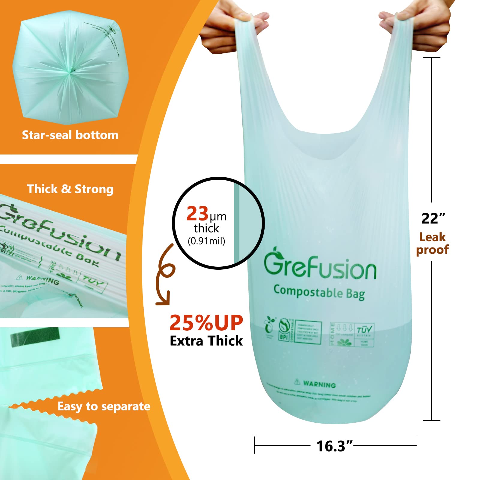 2.6 Gallon compostable bags for compost bin