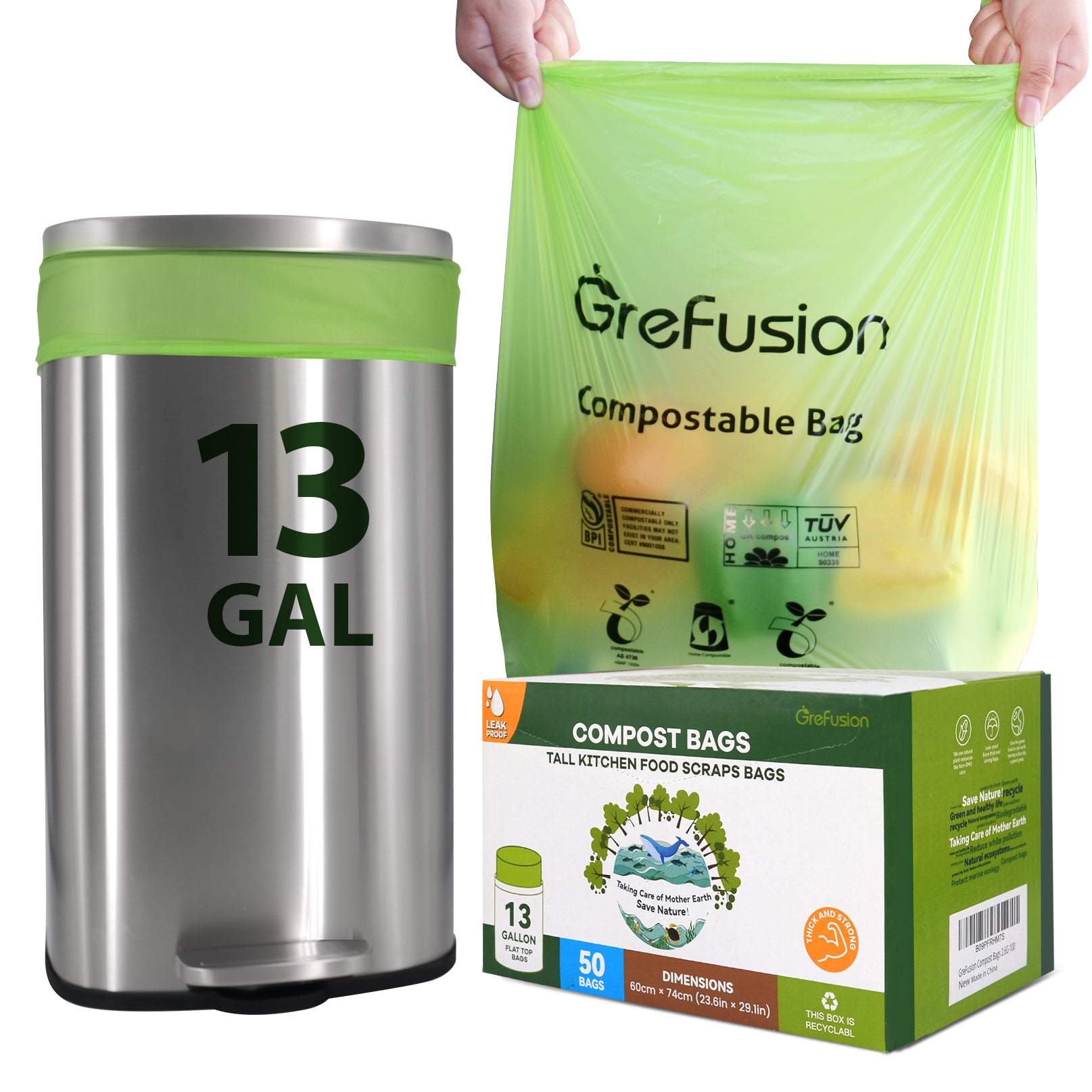 13 Gallon Compostable Trash Bags